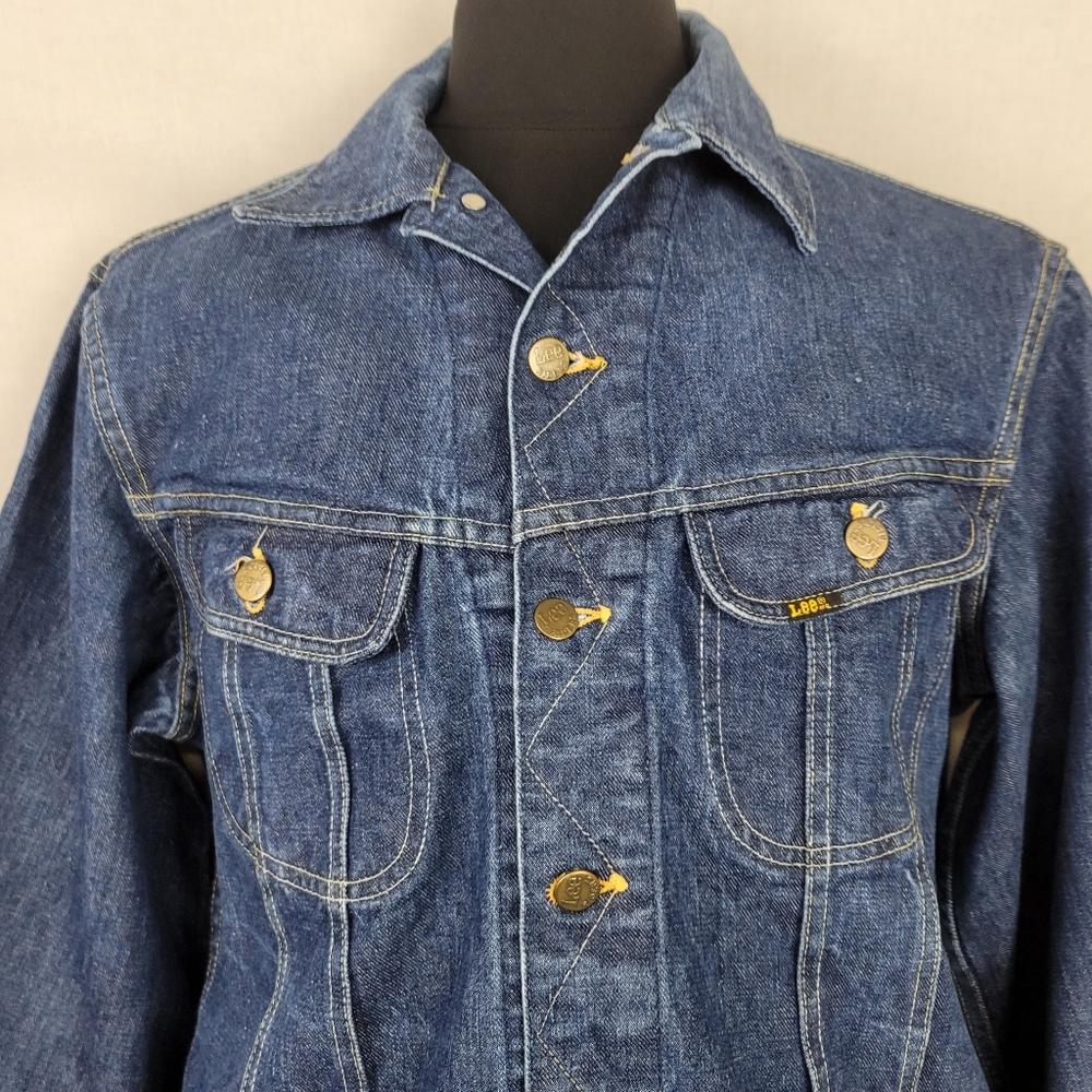 Vtg Lee Sanforized Denim Trucker Jacket Sz M - image 6